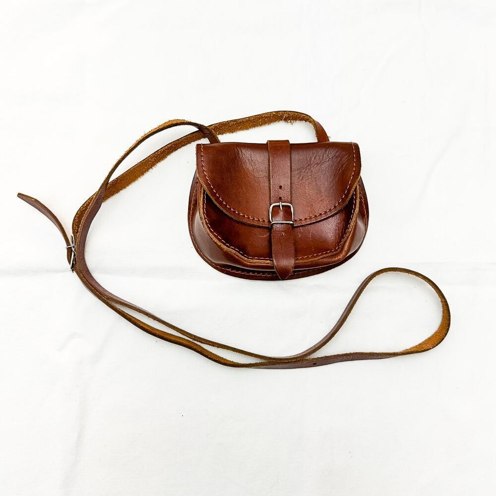 Vintage Leather Flap Closure Luxurious Chocolate Crossbody Bag